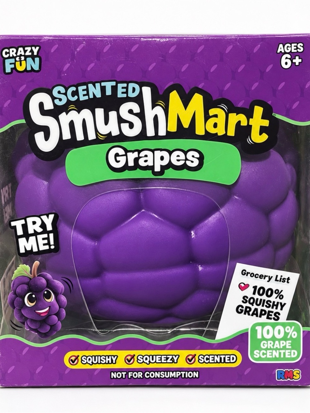 Scented SmushMart Grapes Squishy Toy - Purple